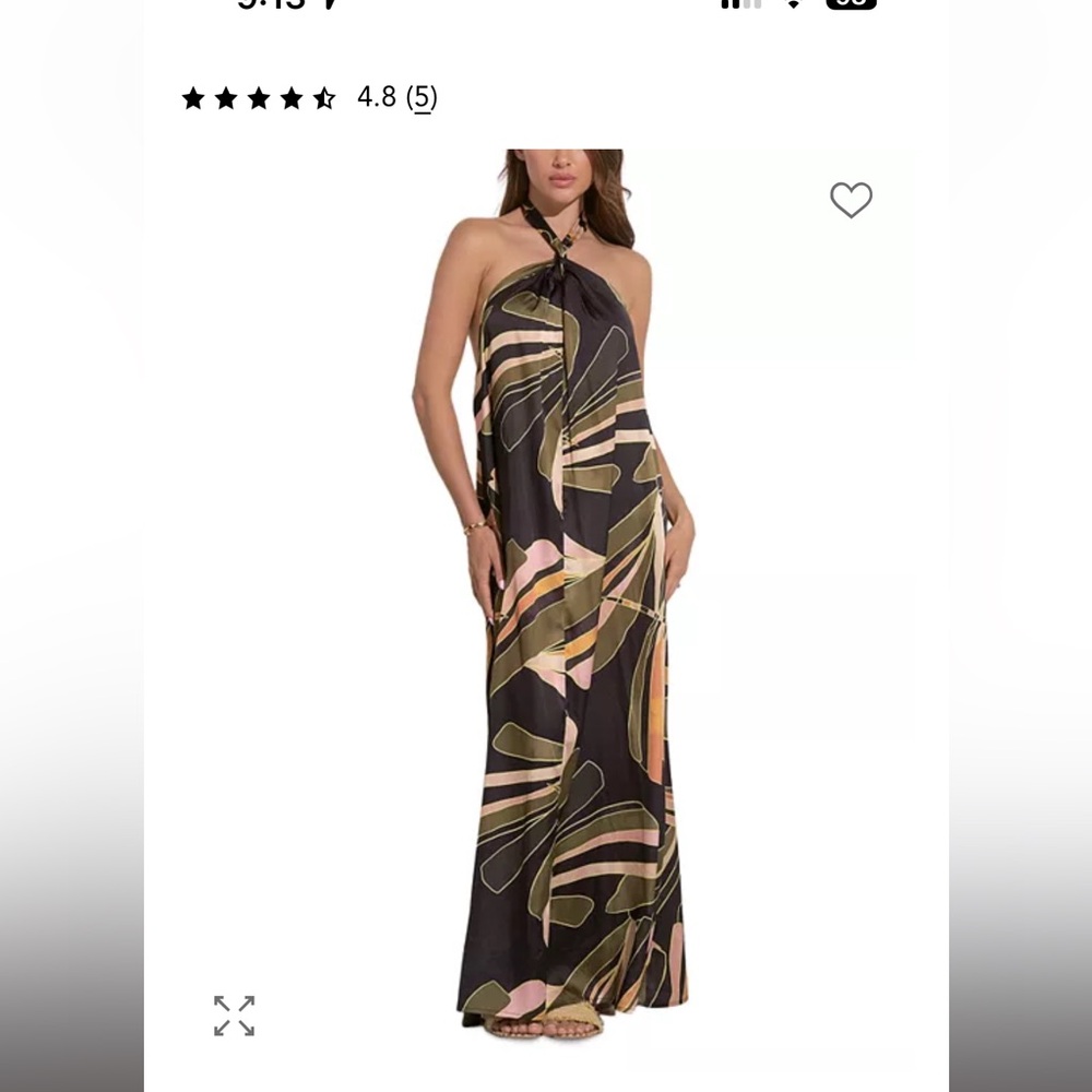 Elan Black Halter Backless Maxi Dress